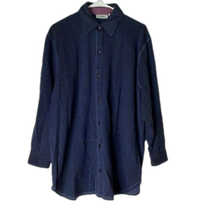 BLAST Vintage Pinstripe Dress Shirt, Men’s 1X Plus, Blue White